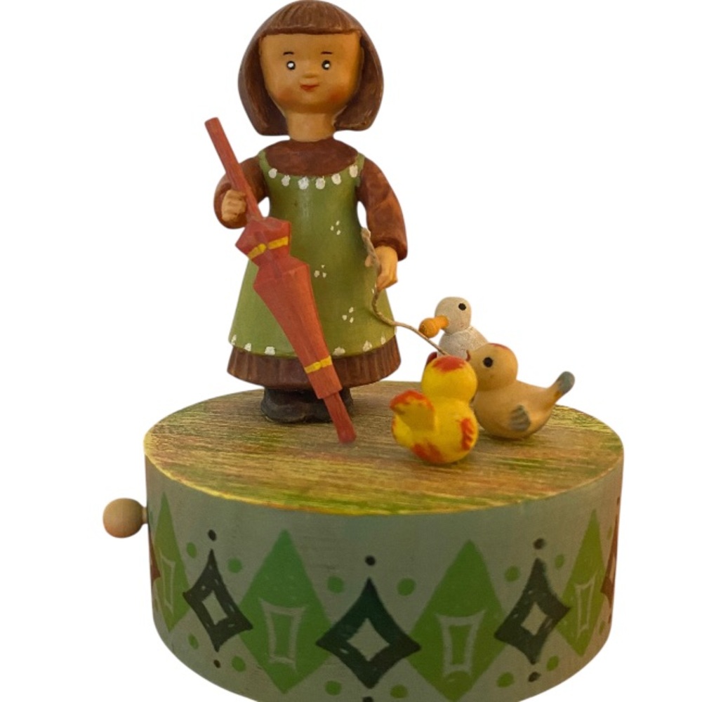 Vintage Italian Anri Hand-Painted Wooden Music Figurine